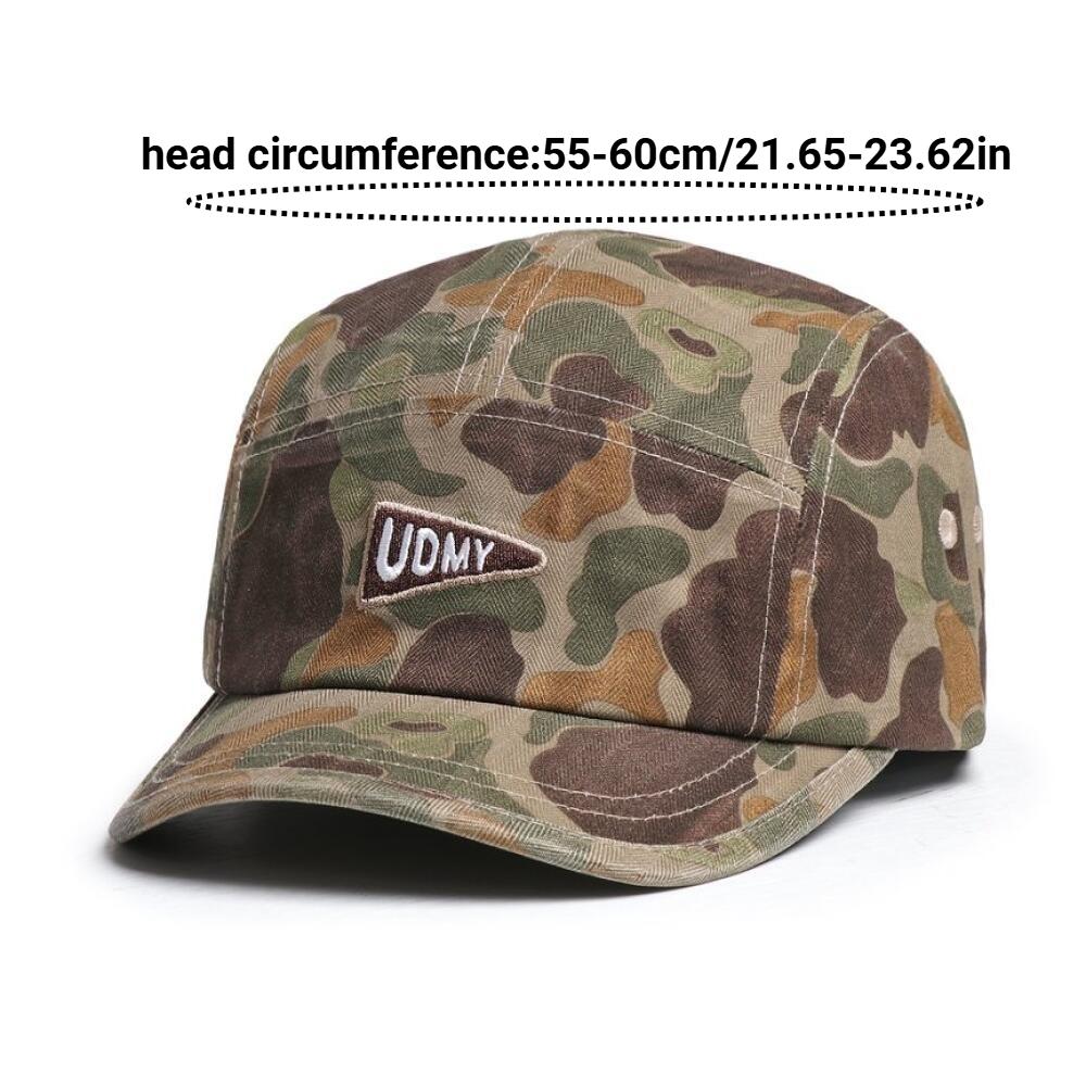 5 Panel Camo Vintage Baseball Cap for Men Women, Embroidered Letter Cotton Mesh, Ideal for Outdoor Casual Fashion Streetwear Hat