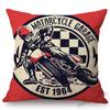 Vintage Motorcycle Club Legendary Rider Letter Print Home Decoration Art Sofa Throw Pillow Case Retro Motorbike Cushion Cover