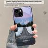Lake Aurora Ice Surface For iPhone 17 Air 16 E 15 Plus 14 Pro Max 13 12 Mini 11 5 6 7 8 Plus XR XS Max SE Black Glass Phone Case