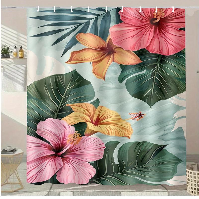 Summer Drinks Washable Dirt-Resistant Shower Curtain Shower Head waterproof Polyester Bath Curtain For Home Decor Accessories