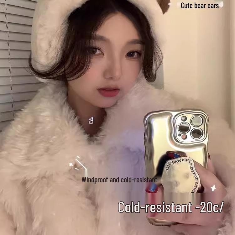 Winter Bear Earband: Fleece-Lined Windproof Cycling Earmuffs for Women & Students