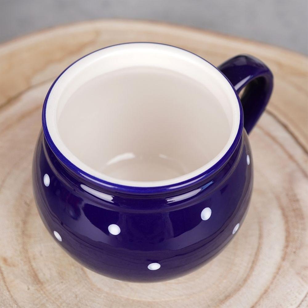Small Ceramic Mug Orion Blue Polka Dot 200ml