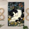 1000pcs Jigsaw Puzzle Art Wall Decoration - Sleeping Cat in Flower Field Jigsaw Puzzle Room Home Wall Art Decoration Suitable for Birthday and Christm