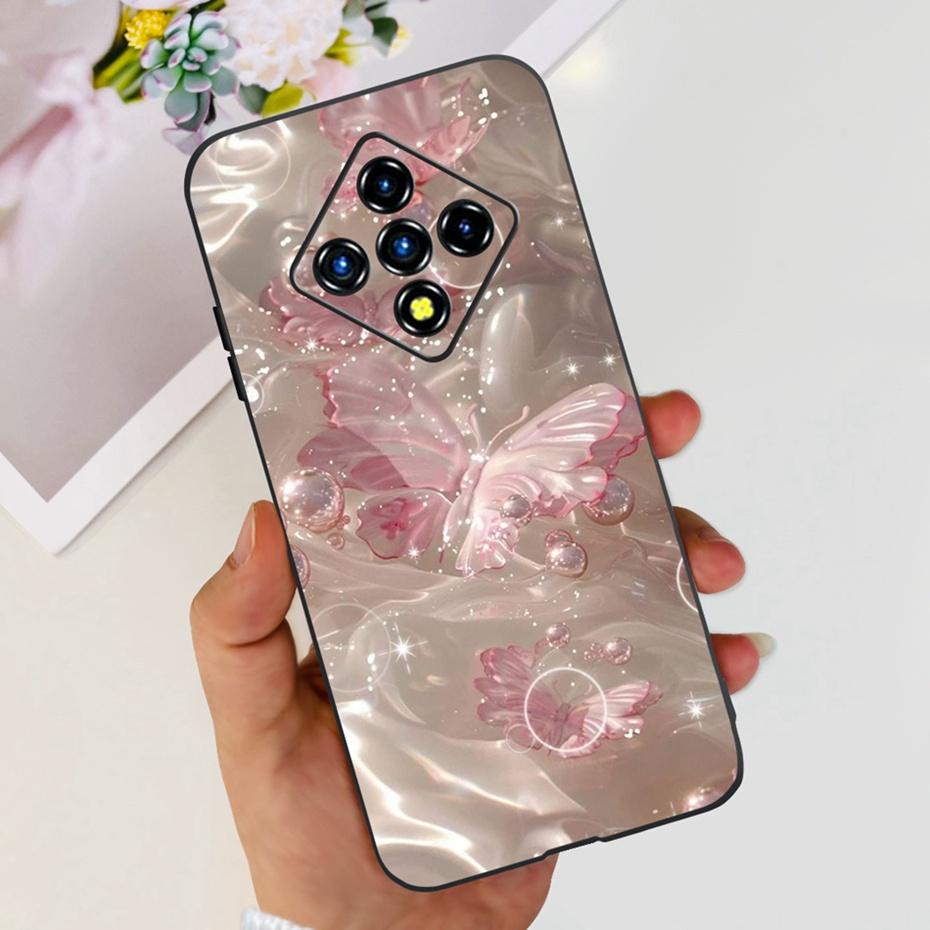 Lovely Painted Case For Infinix Zero 8 8i X687 X687B Soft TPU Back Cover For Infinix Zero8 Zero8i Black Silicon Phone Cases