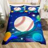 Set Biancheria da Letto Baseball per Bambini Set Copripiumino Sport con Palla Singolo King per Ragazzi Adolescenti Poliestere Mazza da Baseball Guanti Copripiumino
