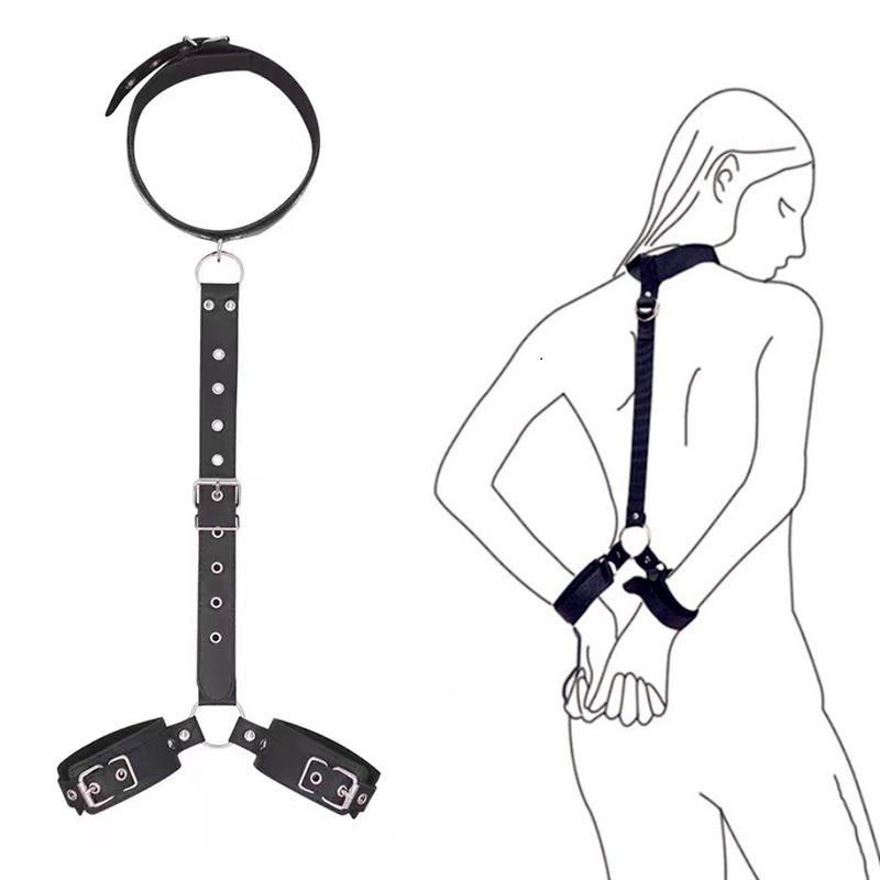 Handcuff Fetish Toys SM Slave Gothic Back Handcuffs Female Hand Restraint Bondage Set Adult Couple Erotic Games Sextoy Kits