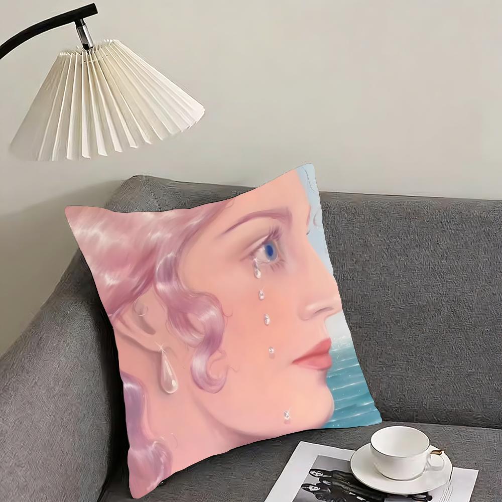 Works by Polish artist Monika Marchewka Cushion Cover Reversible Plush Pillow Cover – For car, sofa, bedroom, perfect as a gift.