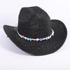 Popular European and American Classic Western Denim Straw Hat, Men's and Women's Fashion Outdoor Sunscreen Sequined Straw Hat