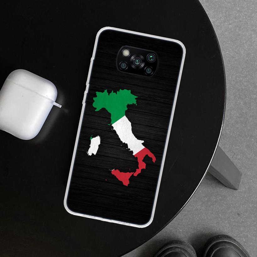 Italy Flag Phone Case Cover for Xiaomi Poco X6 X5 X7 Pro F7 Ultra Redmi 15C 15 13C 13 12C 12 10C 10 10A 9C 9A 9T 9 Coque Poco X6