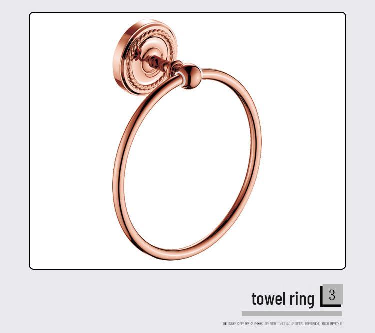 Wall-Mounted Brass Bathroom Towel Rack Set & Accessories