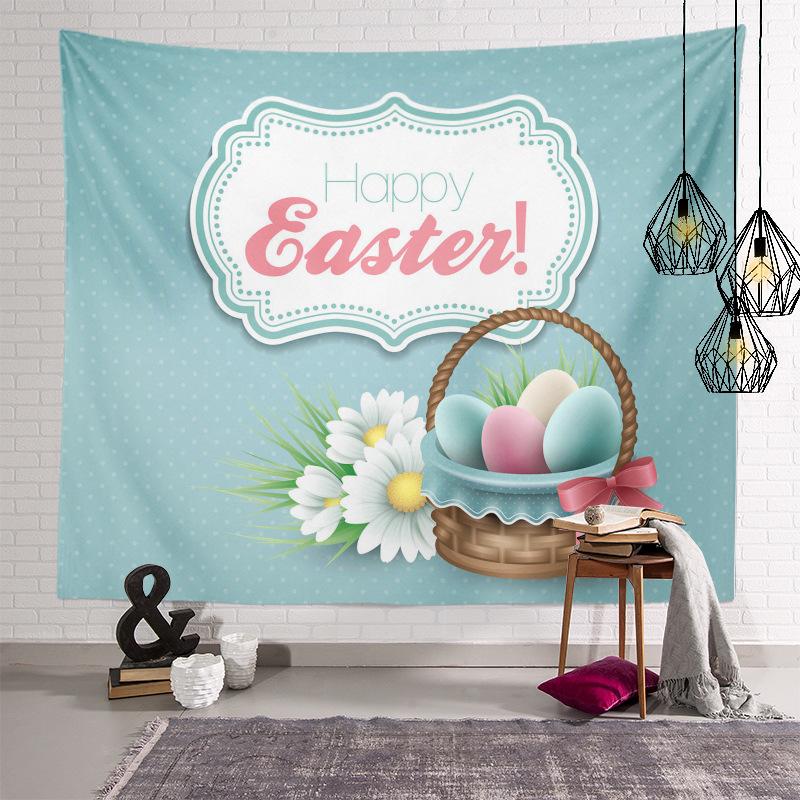 Home Decoration Easter Series of Easter Egg Printing Polyester Tapery Tapestry Is Suitable for Bedroom Living Room Tapiz