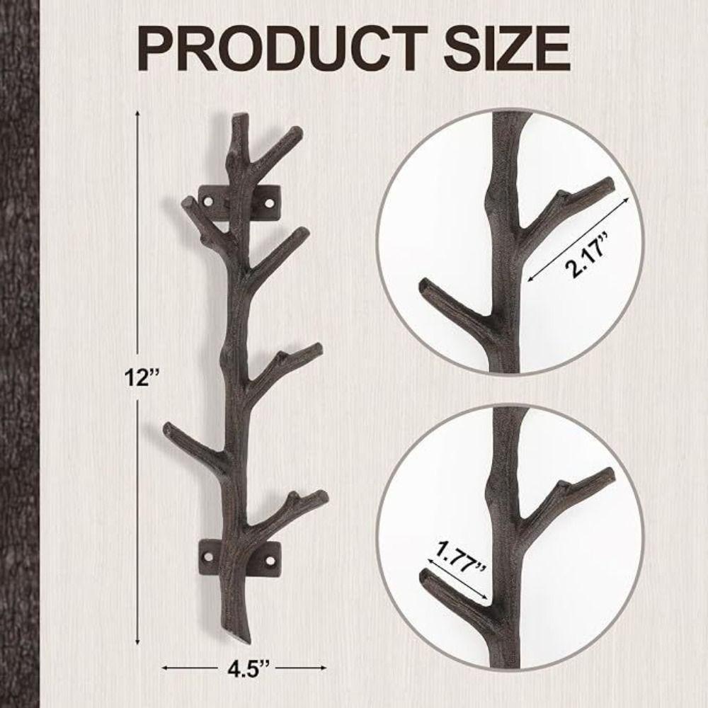 Heavy Duty Cast Iron Hook Cast Iron Coat Hanger Rustic Branch Hook  Home Decor