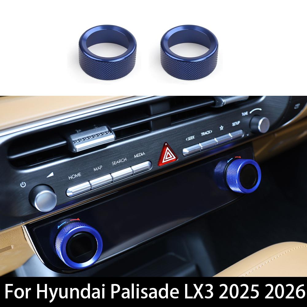 

For Hyundai Palisade LX3 2026 Accessories One Pair Aluminum Red Blue Black Interior Air Conditional Konb Ring Trim Cover синий