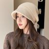 3-In-1 Bucket Hat Women's Autumn and Winter Warm Ear Protection Stacking Hat Big Head Circumference Fashionable Versatile Wool Hat