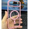 Applicable iPhone mobile phone case Gold shield Magnetic suction Apple 16 metal eagle eye transparent anti-drop protective cover