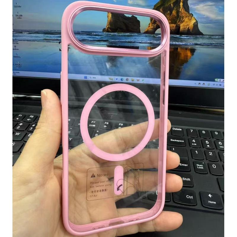 Applicable iPhone mobile phone case Gold shield Magnetic suction Apple 16 metal eagle eye transparent anti-drop protective cover