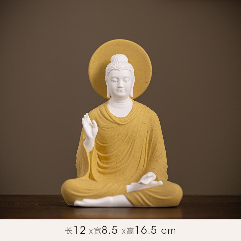 Buddha Statue Tathagata Buddha Figure Sakyamuni Large Buddha Statue Ceramic Lamp Circle Customized For Incense Porch Home Decor