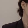925 Sterling Silver Retro Pearl Hook Earrings - Elegant High-End Design for Women