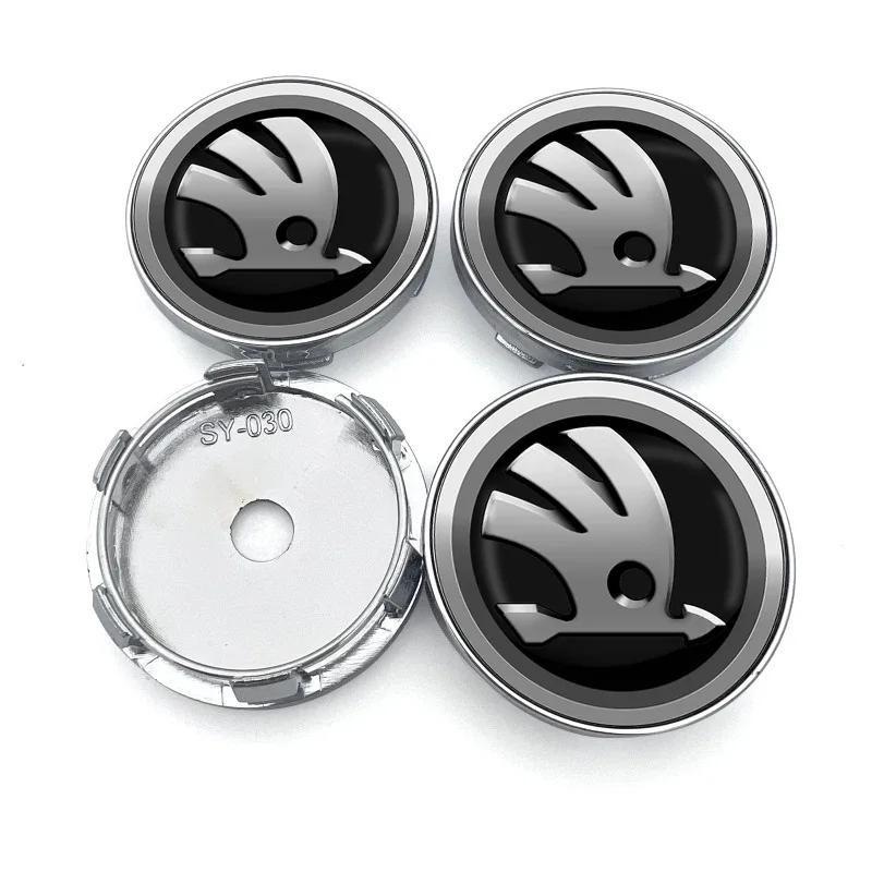 60mm Krytka stredového otvoru kolesa auta Nálepka Kryt disku Znak Nálepka Pre Skoda Octavia Fabia Kamiq Kapoq Kodiaq Rapid SCALA Superb