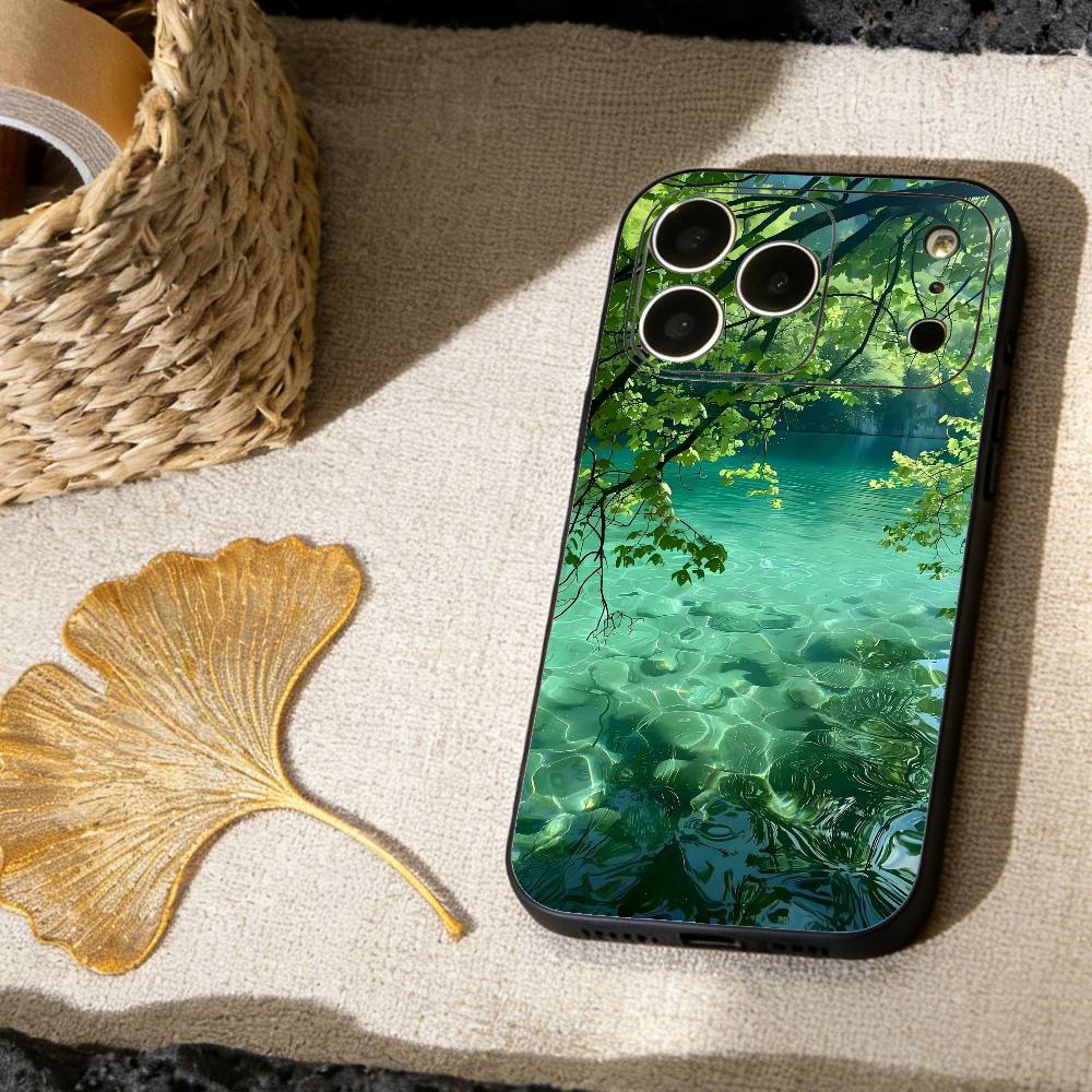 Fresh Natural Green Scenery Phone Case Silicone Soft For IPhone 17 16 15 14 13 12 11 X XR Plus Pro Max Plus