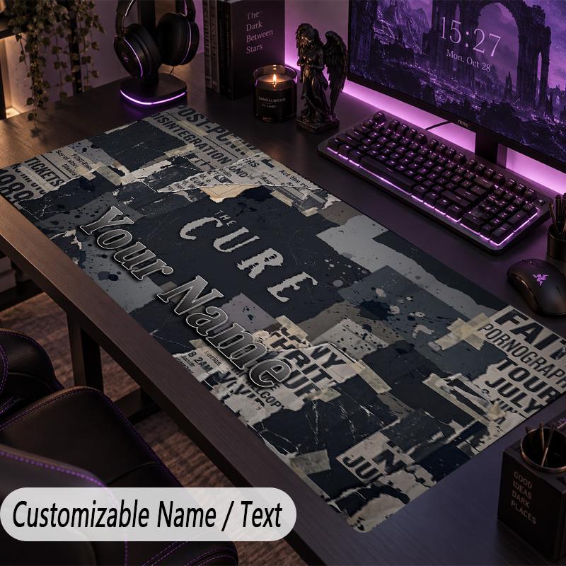 Large Mouse PadThe Cure Custom Name Text Personalized Desk Mat Non Slip Gaming Pad