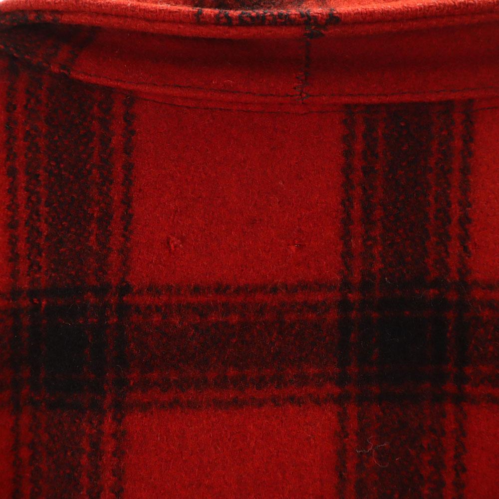 VINTAGE 40s 50s Hand warmer pocket Mackinaw Buffalo Check Pattern wool Hunting jacket Men's Used