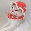 Cappello intrecciato a mano per animali domestici, simpatico cartone animato gatto cane, abbigliamento cappello decorazione, copricapo per animali domestici