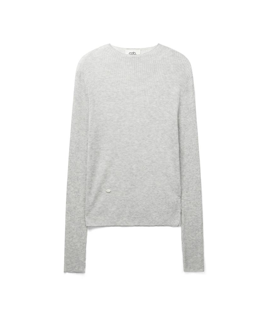 Keoseuteomeokeullagumeon Linen See-Through Ribbed Half-Neck Knit 5 Color Cowkt020