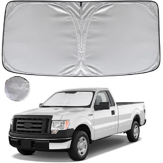 KAYZT Windshield Sun Shade For F150 2015- Foldable Sunshade Front Window  Fit Accessories