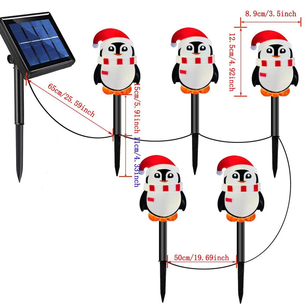 Solar Santa Claus LED Garden Stake Lights for Outdoor Lawn and Courtyard