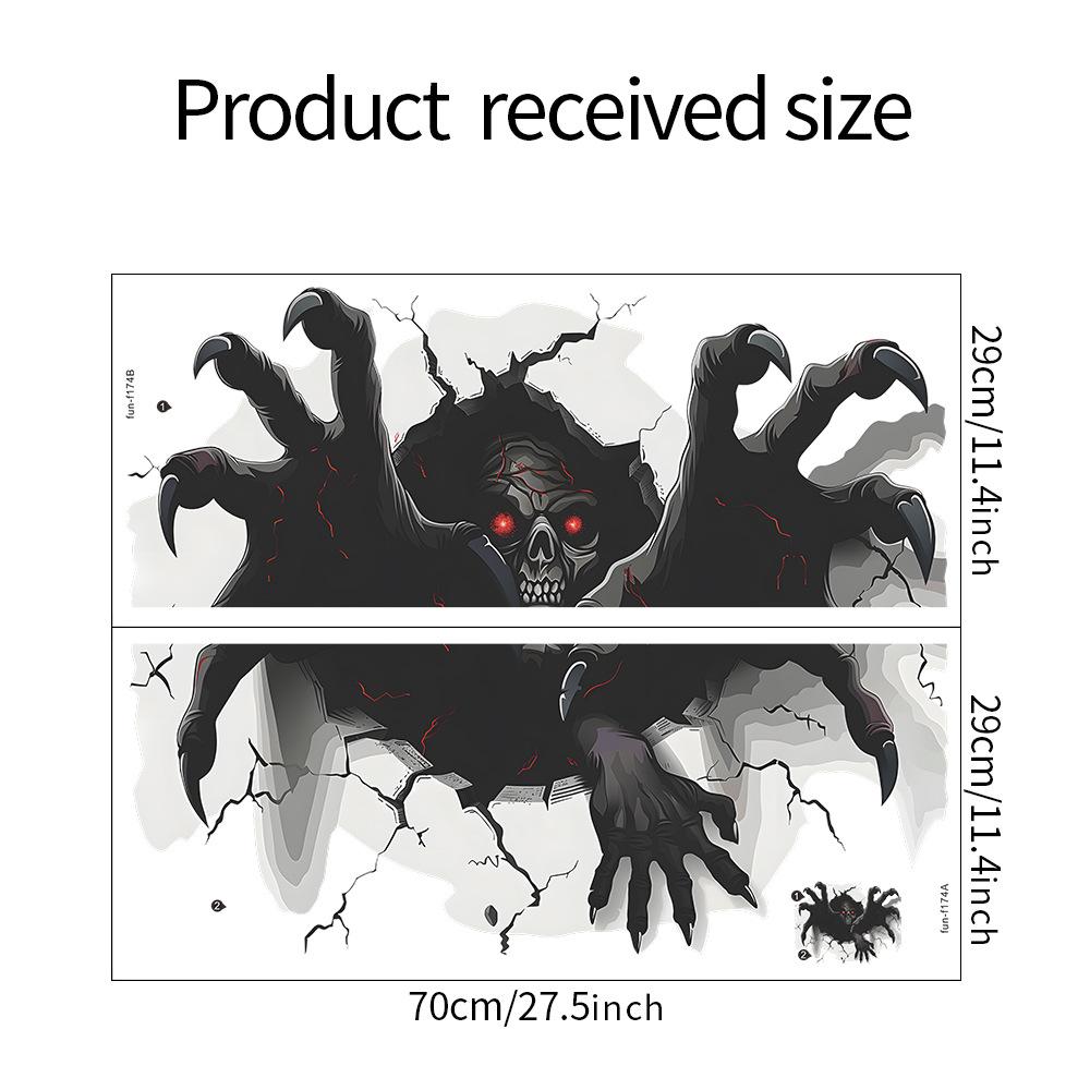 Halloween Horror Broken Wall Skull Holiday Decoration Bedroom Living Room Beautify Wall Stickers