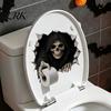 Graphic Wall Stickers for Refrigerator Spooky Crack Ghost Toilet Tank Lid Sticker, Halloween Horror 3D Broken Zombie Home Decor Bathroom Seat