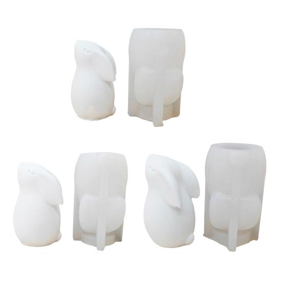 Rabbit Silicone Mold Candle Soap Wax Resin Clay Chocolate Cake Making Mold Non-Stick High Temperature Resistant Mold