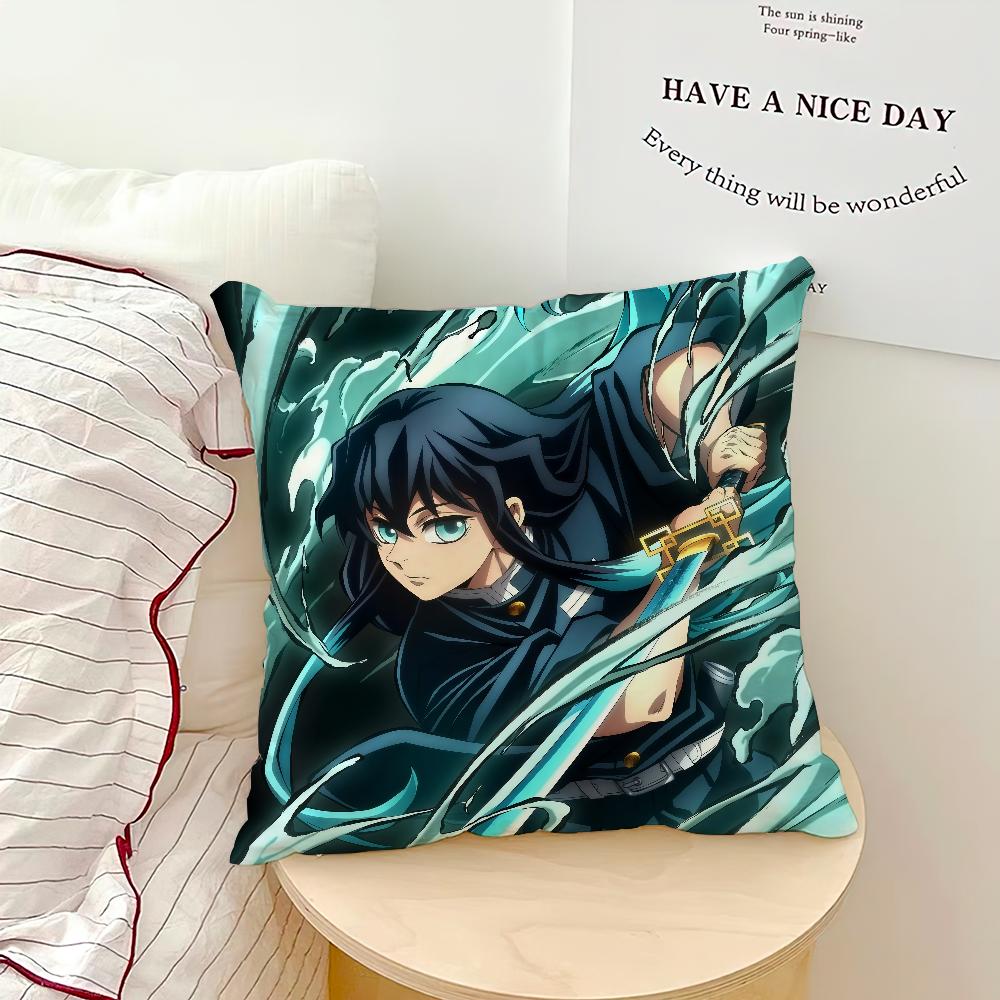 Comic Hot Fanart Anime m-Muichiro Tokito Cushion Cover Soft Pillow Case for Sofa Living Room Home Office Decor Protective Covers