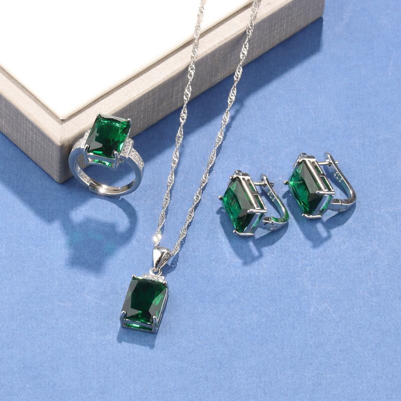 

Уникальные прямоугольные изящные ювелирные изделия Оригинальный свадебный аксессуар Элегантное женское колье Серьги Браслет Кольцо Наборы resizable