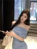 Elegant High-Waisted French Batwing Sleeve Summer Dress with Pleated Irregular Design