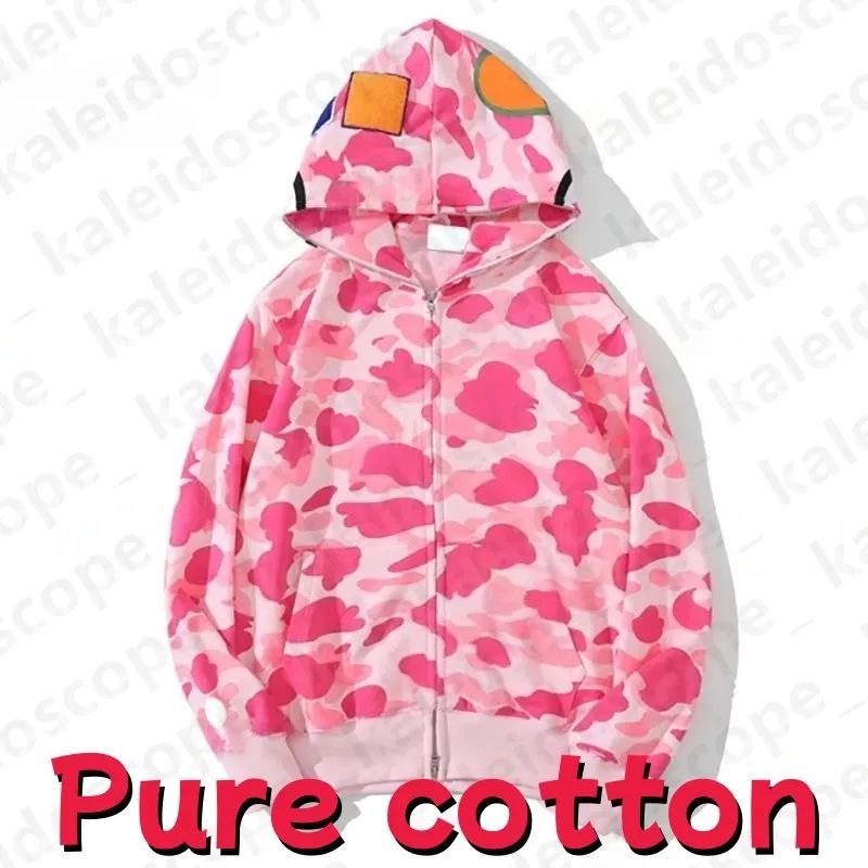 In-Stock Luminous Shark Head Camouflage Double Hood Sweatshirt - Unisex Fleece-Lined Autumn/Winter Outerwear