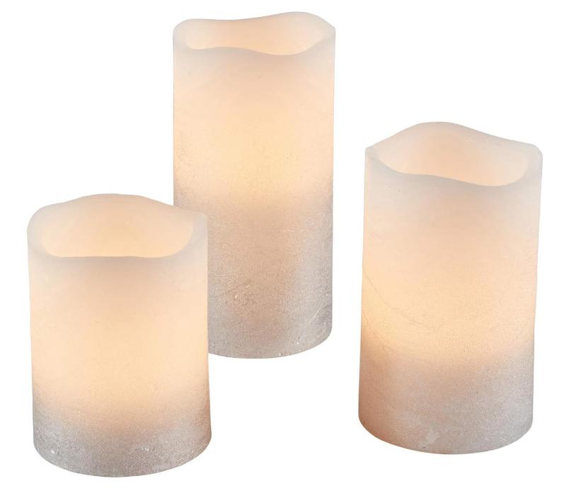 Set of Three Shiny Ombre LED Candles