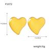 Orecchini a Bottone a Forma di Cuore con Strass Qiong Yao - Accessori in Acciaio Inossidabile Placcato Oro 18K