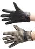 Smartphone Compatible Harris Tweed Leather Combination Brushed Case Gray Houndstooth Belt [Sleeping Sheep] Men's Gloves, Lining, 24cm, Included,