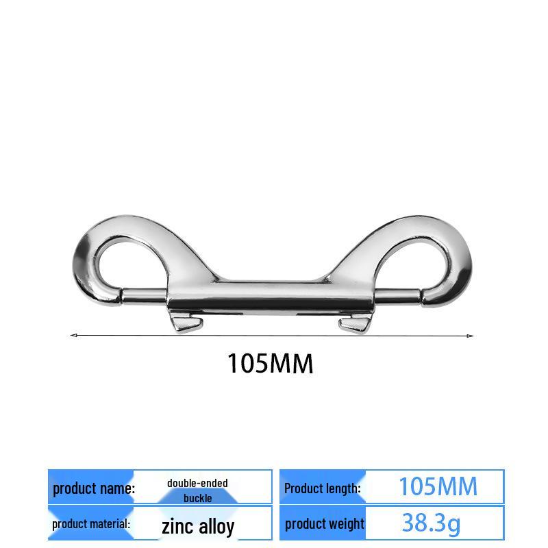 White Nickel-Plated Zinc Alloy Double-Headed Dog Leash Hook