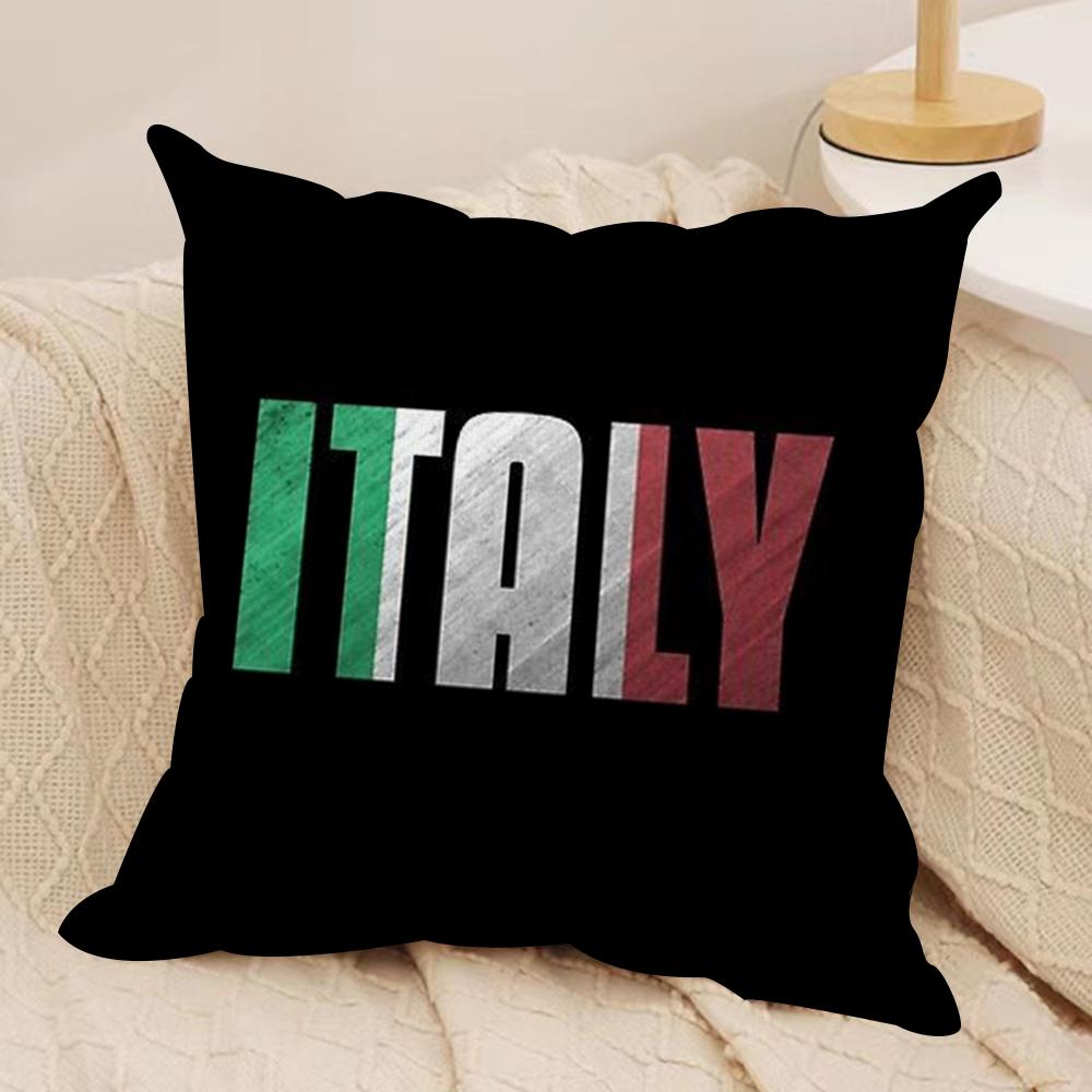 IIitalian Flag Cushion Cover Soft Plush Fabric DoubleSided Printed Sofa Cushion Cover for All Seasons Home Decor Gift