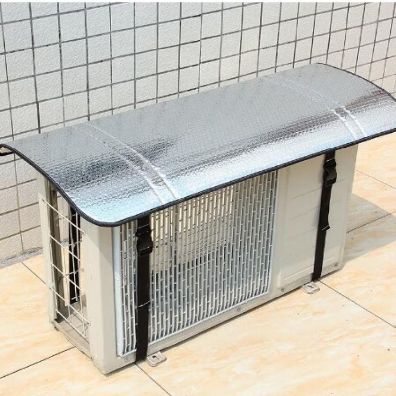 Outdoor Air Conditioner Cover Rainproof Sun Resistant Aluminum Foil Dust Cover With Elastic Band Lifting Loop