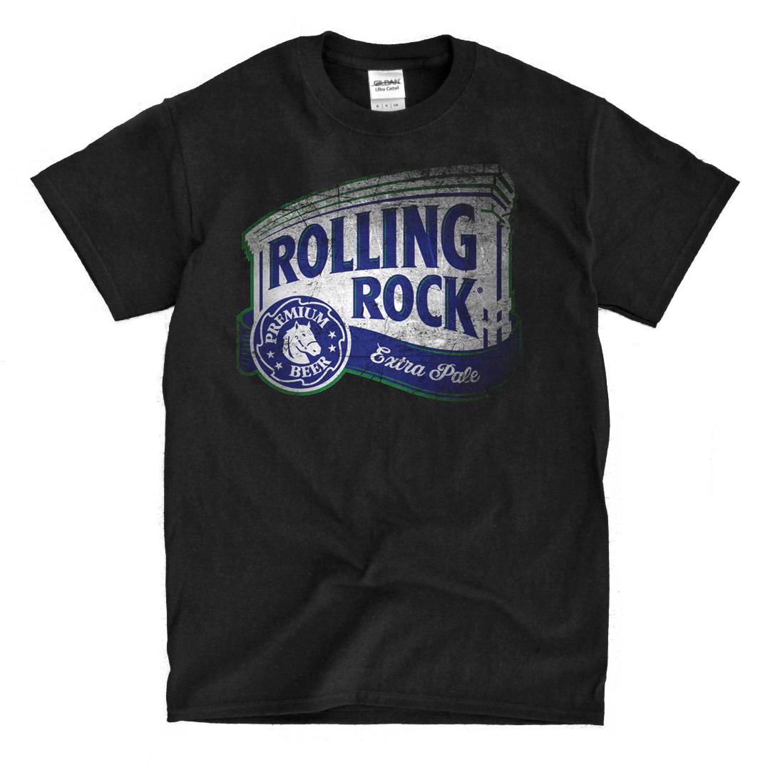 Rolling Rock Beer Black T-Shirt Ships Fast High Quality S