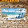 2D Flat, 1pc, for Decoration Solely, 12X6 Inch Fresh Beach Blue White Umbrella Beach Chair Coastal Aluminum License Plate, for Home Cafe Bar Wall And 