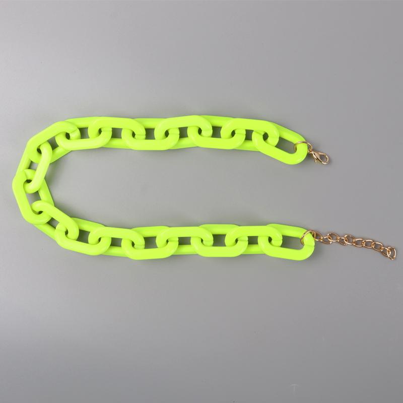Punk Neonfarbe Acryl Dicke Kette Halskette für Frauen Hip Hop Große Gliederkette Orange Blau Rosa Grün Halskette Damenschmuck