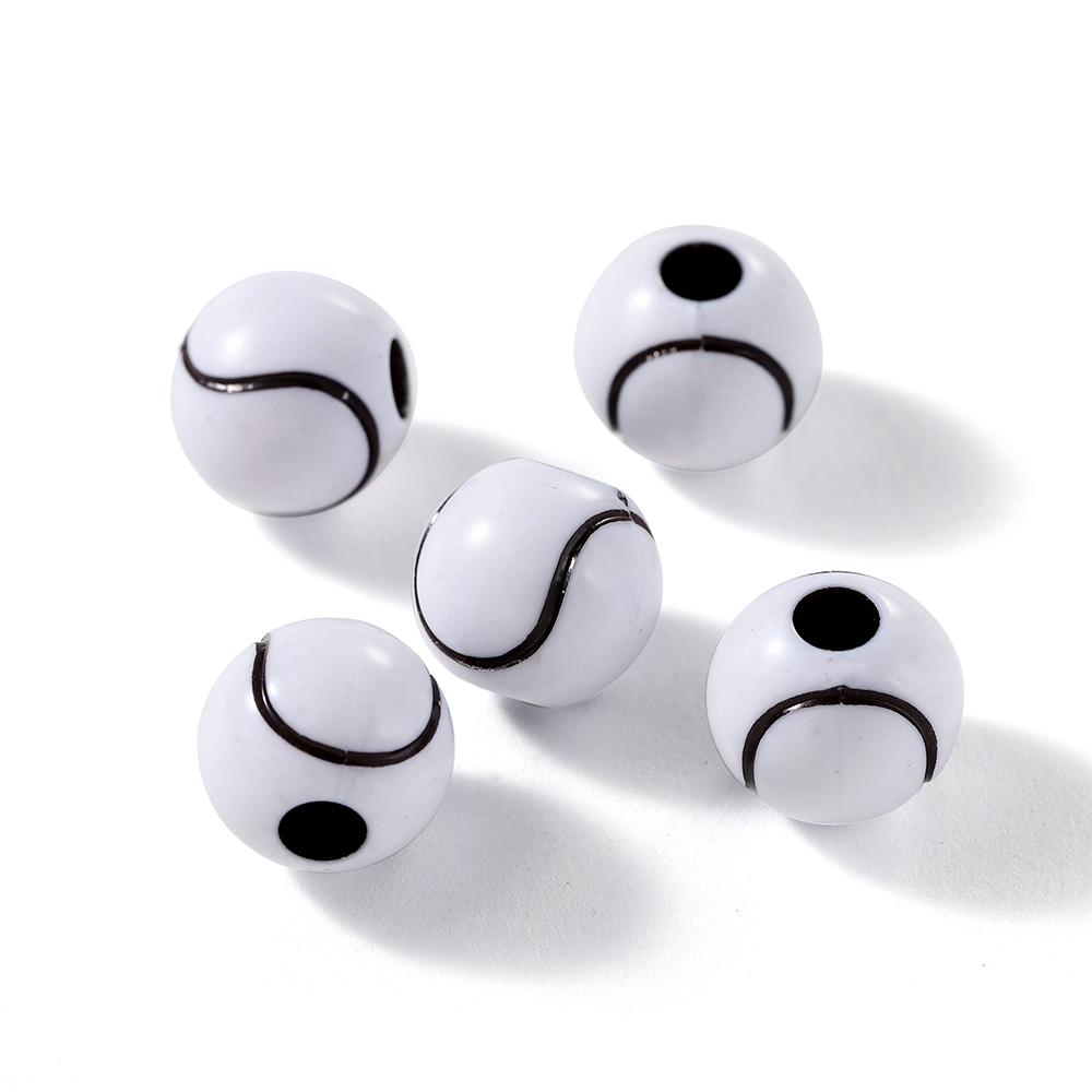 30 Teile/los Acryl Rugby Tennis Basketball Perlen Sport Spacer Perlen für DIY Schmuck Machen Armband Halskette Handwerk Zubehör
