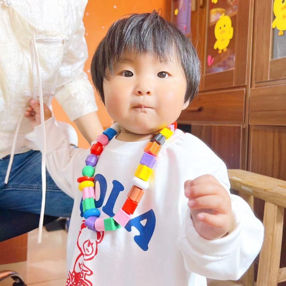 

Цветовое познание ношение бусины игрушка изготовление браслета свободные разделительные бусины набор детей