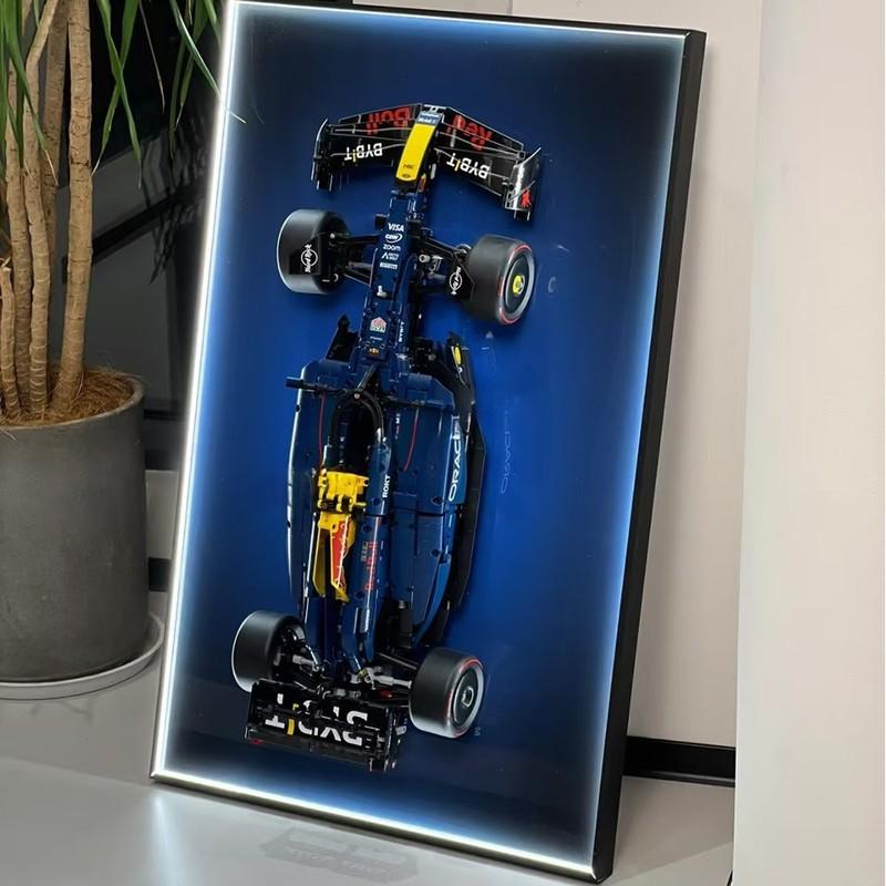 NEW LED Display Wallboard Suitable for LEGO 42206 RB 20 - F1 building block car model Wall Mount Display box Photo Frame