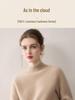 Women's Cashmere Knit Top, Half-High Neck, Loose Fit, Slimming, Thick Sweater for Autumn/Winter